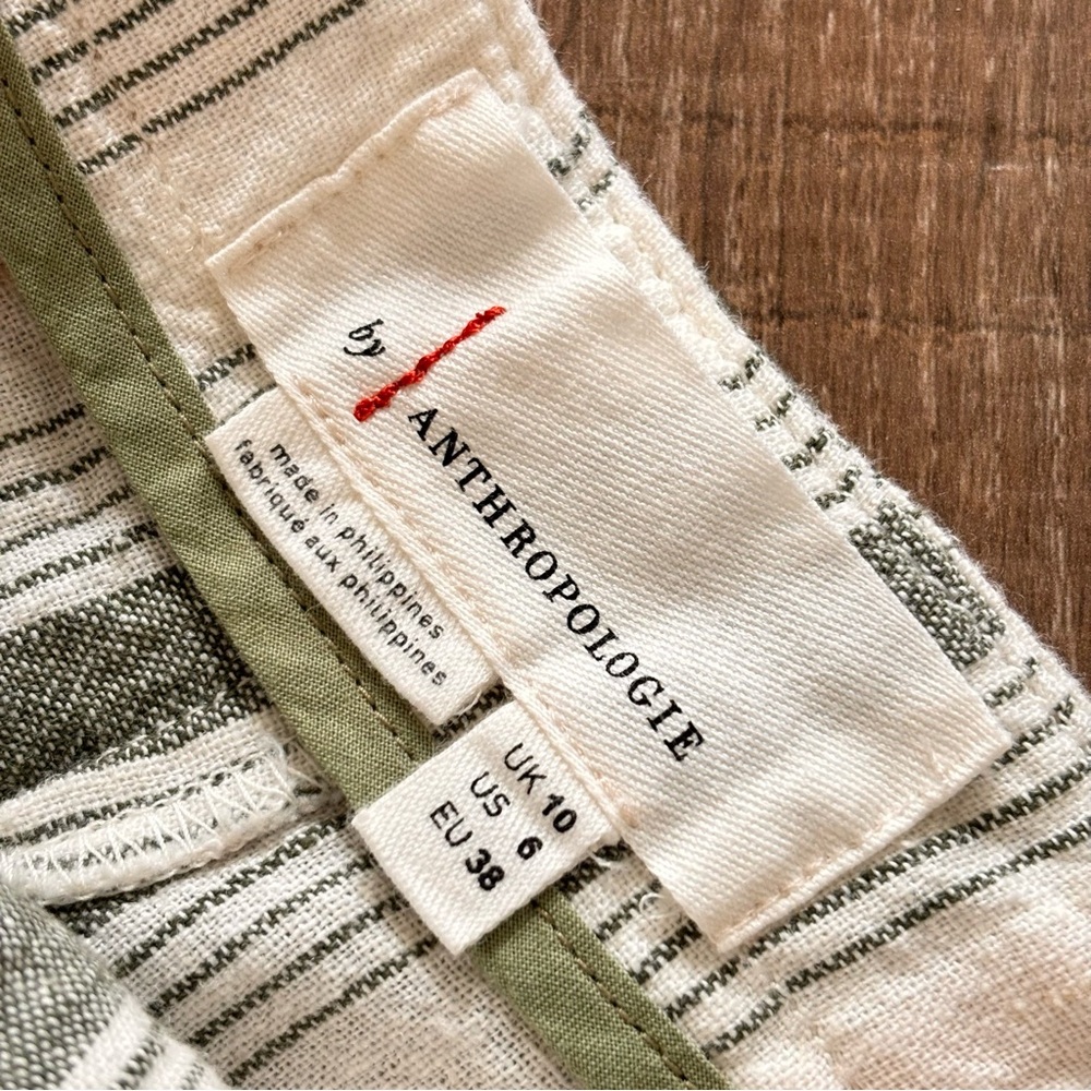 Anthropologie Women's Beachgoer Striped Linen Blend High Rise Shorts Siz… - Picture 3 of 15
